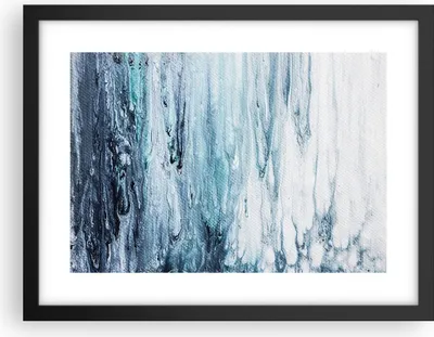 Produktbild von Gerahmtes Poster - Schwarzer Rahmen - Abstraktion Prellung Blau - 40x30 cm - Wand Bild - Wanddeko - Wandbilder - Kunstposter - Wandposter - Bilderrahmen - Bilder - Kunstdruck - P2BAA40x30-4380