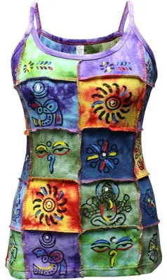 Produktbild von Damen Ärmelloses Top Futuristisch Hippie Aufnäher Bunt XL