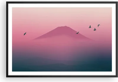 Produktbild von Gerahmtes Poster - Schwarzer Rahmen - Vulkan Vogel Natur - 91,5x61 cm - Wand Bild - Wanddeko - Wandbilder - Kunstposter - Wandposter - Bilderrahmen - Bilder - Kunstdruck - Wandbild - P2BAA91x61-4124