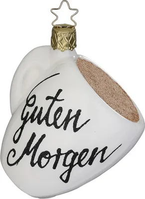 Produktbild von Christbaumschmuck Kaffee Tasse Glas 8,5cm weiß 1 Stück