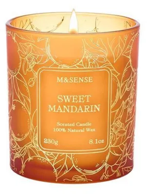 Produktbild von Duftkerze Süßmandarine im Glas 230g Sojakerze 42h Brenndauer Aromatherapie Geschenk