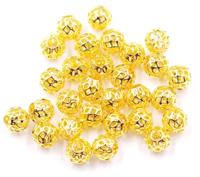 Messingperlen 100 Stück 18K Gold 10 mm für Schmuck