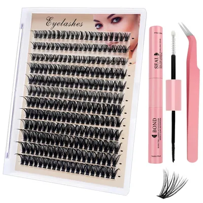 Produktbild von DIY Wimpern Extensions 240 Stück Einzelne Lash Clusters 10-16mm Set mit Werkzeugen