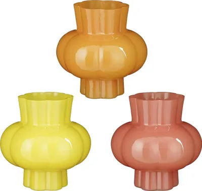 Produktbild von Mica Decorations Vase Glas Ø 16 x 16 cm - 3 fach sortiert