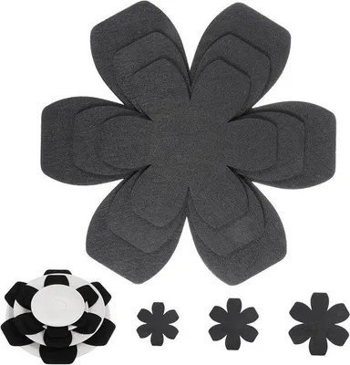 Immagine prodotto di Set da cucina antiscivolo da 6 pezzi con protezioni morbide per pentole | Tappetini antiscivolo per impilare le pentole | Ideale per pentole | 3 misure