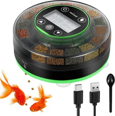 Produktbild von Automatisches Feeder Aquarium wiederaufladbares Fischtimer Aquarien USB -Kabel -LCD -Anzeigetank