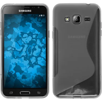 Produktbild von PhoneNatic Case kompatibel mit Samsung Galaxy J3 - clear Silikon Hülle S-Style + 2 Schutzfolien