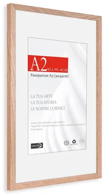 Bilderrahmen A2 42x59,4 cm Eichenholz schmal Wandmontage