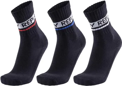 Image de Replay C100634 | Tennis Socks (3 Pair Card wrap) 35/38 à 43/46 - Couleur : Black/Black/Black - Taille : 39/42