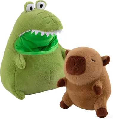 Produktbild von Plüschtier 2-in-1 abnehmbar, grün, Krokodil und Capybara, weich, für Babys und Kinder