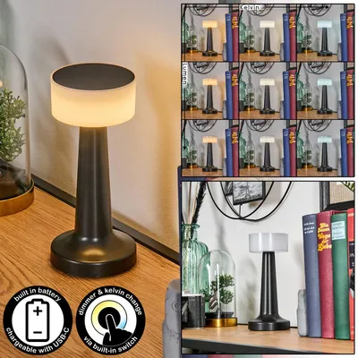 Produktbild von Buggiano dimmbare Tischlampe aus Kunststoff in Schwarz/Weiß