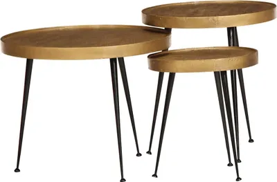 Produktbild von Möbel Couchtisch 3 Stk. Golden Holzwerkstoff - Couchtische CC3791