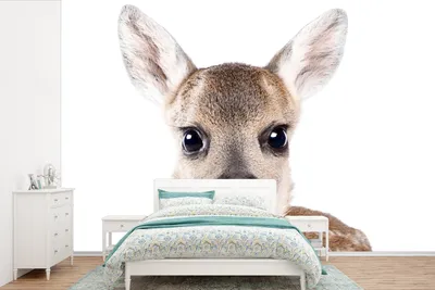 Produktbild von MuchoWow® Fototapete für Wohnzimmer oder Schlafzimmer Wandtapete Vinyl Motivtapete Hirsche - Tiere - Braun - Natur - 600x400 cm - Vinyltapeten