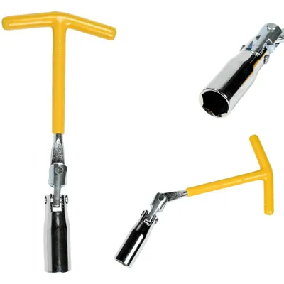 Produktbild von Zündkerzenschlüssel 16 mm 1 Stück Kohlenstoffstahl Doppelgelenk T-Griff PKW Motorrad Zündkerzen Schlüssel Kerzenschlüssel