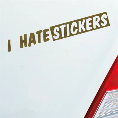 Produktbild von Auto Aufkleber I Hate s Lustig 19x25 cm Gold Sticker Heckscheibenaufkleber
