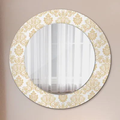 Produktbild von Spiegel - Mirror zum Wandspiegel Schlafzimmer – Schminkspiegel- Barock Damast- Ø60cm