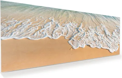 Produktbild von Glasbild 100x40cm in XXL für Wohnzimmer, Schlafzimmer Motiv Wellen am Strand