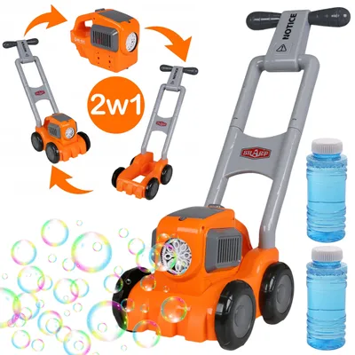 Produktbild von 2in1 Spielzeug, Seifenblasenmäher, Seifenblasenmaschine, Flüssigkeit, 2 Flaschen 110 ml