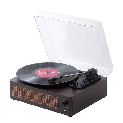 Produktbild von Retro-Plattenspieler mit Bluetooth 5.4, Vinyl-Schallplattenspieler, 3 Geschwindigkeiten (33/45/78 U/min), RCA-Ausgang, AUX-Eingang