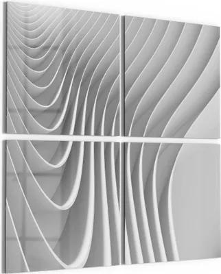 Produktbild von DEQORI Glasbild Echtglas 4x50x50 cm 'Lamellendesign' Wandbilder XXL groß