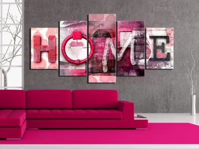 Produktbild von Akustikbild HOME 200x100 cm Bilder Akustikschaum Hochleistungsschallabsorber Schallschutz Leinwand 5 tlg Wandbild Raumakustik Schalldämmung 020115-38