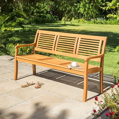 Produktbild von Gartenbank Paolo 3-Sitzer Teakfarbig lasiert