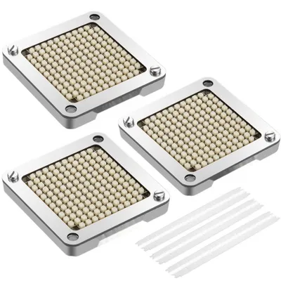 Produktbild von Pommes Frites Schneider - Kartoffelschneider 6,4 mm - Ersatz-Häckslermesser, 3 Hackmesser & 6 zusätzliche Messerstücke - Pommes Schneider