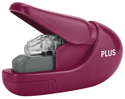 Produktbild von PLUS Vision Klammerloses Heftgerät weinrot