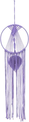 Imagen del producto de Atrapasueños de macramé, hecho a mano, color púrpura, algodón, decoración de pared para dormitorio