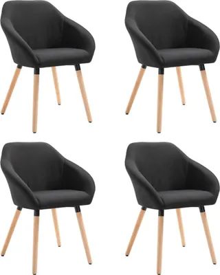 Produktbild von vidaXL Esszimmerstühle 4 Stk. Schwarz Stoff