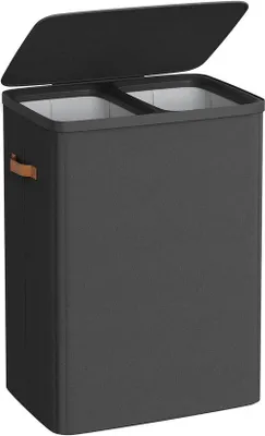 Produktbild von Famanu Wäschekorb 170 L mit 2 Fächern und herausnehmbaren Innensäcken - Beige