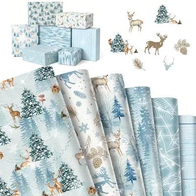 Immagine prodotto di 12 fogli di carta da regalo in velina, ideali per confezioni creative