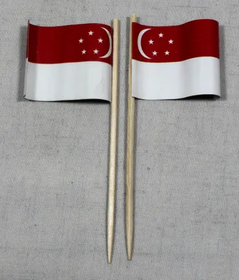 Produktbild von Party-Picker Flagge Singapur Papierfähnchen in Spitzenqualität 25 Stück Beutel