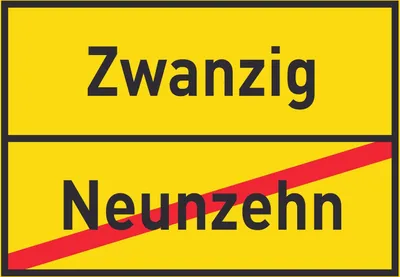 Produktbild von Zwanzig Neunzehn Schild Ortsschild A5 Rückseite selbstklebend