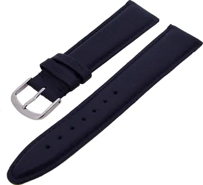 Produktbild von Uhrenarmband Hirschleder leicht gepolstert Dunkelblau 16mm Dornschließe