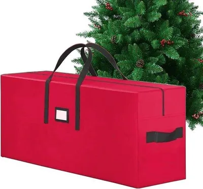 Produktbild von Famanu Aufbewahrungstasche für Weihnachtsbaum - Robustes Material - 165x38x76cm - Rot