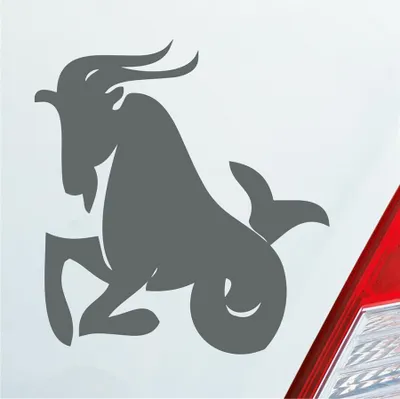 Produktbild von Auto Aufkleber Sternzeichen Steinbock PKW Car KFZ Roller 9,5x10 cm Grau Sticker Heckscheibenaufkleber