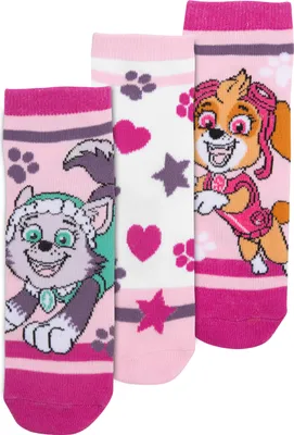 Produktbild von Paw Patrol Socken für Mädchen Kinder Sneaker Kindersocken Söckchen Mehrfarbig Bunt (3er Pack), Größe:23-26