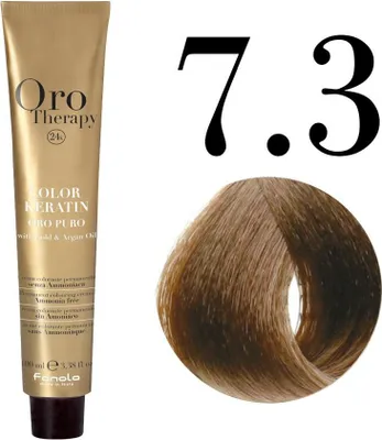 Produktbild von Fanola Haarfarbe Orotherapy Color Keratin Permanent Colouring Cream 7.3 Blonde Golden