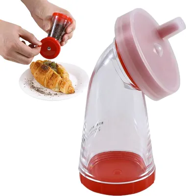 Produktbild von Sesammühle | Handgewürzmühle | Leinsamenmühle mit Kunststoffgehäuse und Edelstahlkern | Praktisches Küchengerät für Salate, Reis und Pasta