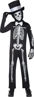 Produktbild von Knochen Zombie Kostüm für Kinder