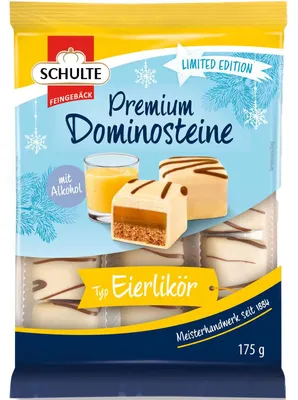 Produktbild von Schulte Premium Dominosteine Typ Eierlikör Weiße Schokolade 175g