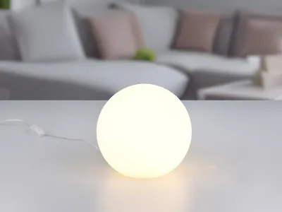 Produktbild von Kugel Tischleuchte Bodenlampe Deko Glaskugel für innen Weiß Ø20cm - Lichtobjekte