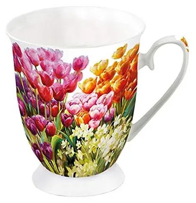 Kaffeetasse 0,25 l, Knochenporzellan, Blumenmuster
