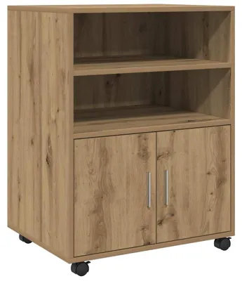 Image de vidaXL Armoire à roulettes Artisan-Chêne 60x48x81 cm Bois composite