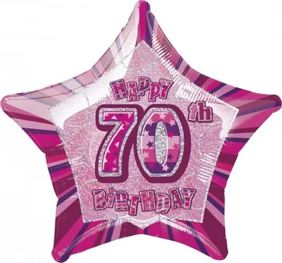 Produktbild von 70. Geburtstag Glitzer Folien Ballon Pink