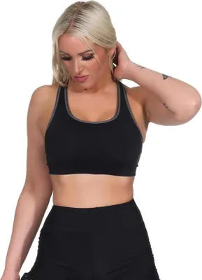 Obrázek produktu pro Dámská sportovní podprsenka bez kostic v 5 barvách, střední podpora černá XL