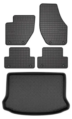 Zdjęcie produktu dla Dywaniki gumowe + mata bagażnika do Volvo V40 II 2012-2016 – czarne, dopasowane – Wielganizator SolidPRO