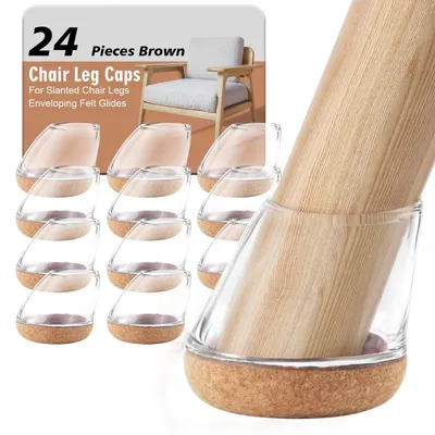 Image de Set de 24 bouchons de pieds de chaise en feutre pour protection de sol