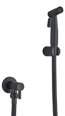 Produktbild von Handheld Bidet-Sprayer, Edelstahl, Wandmontage, schwarzes Komplettset